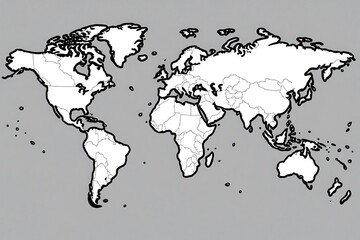 Blank World Map Generated on AI.For educational,business,etc purposes	
