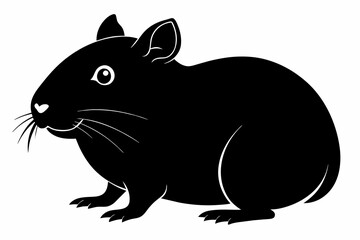 Hamster vector silhouette black illustration 
