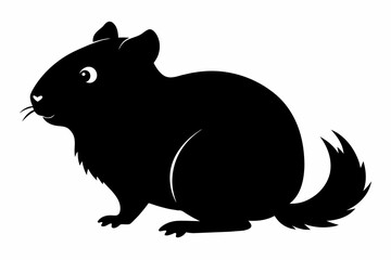 Hamster vector silhouette black illustration 