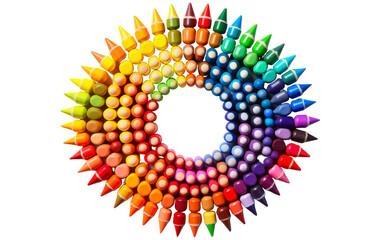 An arrangement of colored pencils in a captivating spiral formation - Powered by Adobe