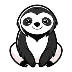 Vector Cute Cartoon Sloth Wldlife.