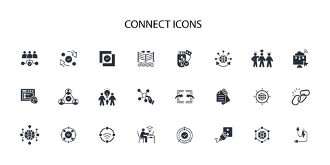 Connect icon icon set.vector.Editable stroke.linear style sign for use web design,logo.Symbol illustration.