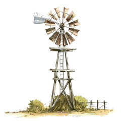 House vector cottage vintage turbine Illustration Portrait