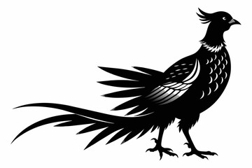 pheasant icon silhouette black vector illustration