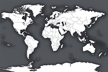 Blank World Map Generated For educational,business,etc purposes	