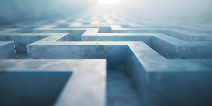 Navigating a Maze: Finding the Simplest Solution in Complex Business Problems. Concept Problem-solving, Business Strategy, Maze Analysis, Simplifying Complexity, Logical Solutions