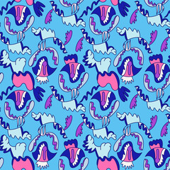 Abstract unusual seamless pattern wave shapes for apparel things, textile, texture, backgrounds and to print on fabric and other design things