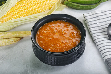 Vegan cuisine - hot tomato soup