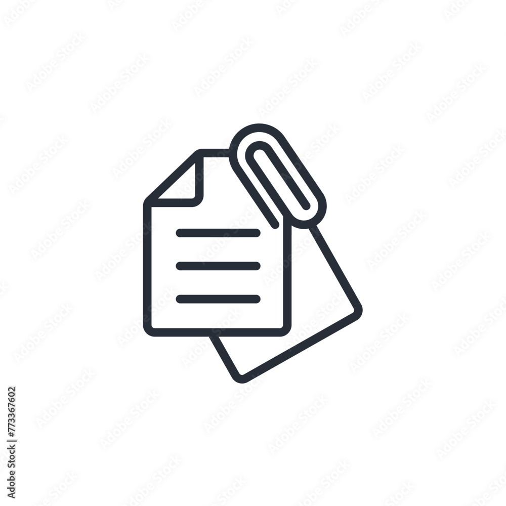 Poster attach icon. vector.editable stroke.linear style sign for use web design,logo.symbol illustration.