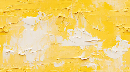 Rough brushstrokes of  yellow and white paint, oil or acrylic painting, stylish Art Texture Banner. macro Painting detail, repetitive tile background