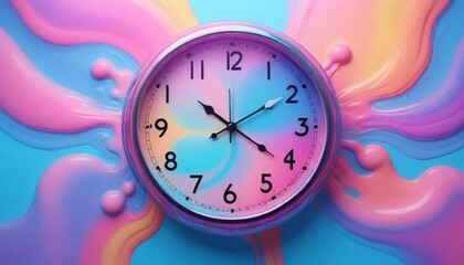 surreal and dreamlike A clock icon representing ti (10) - obrazy, fototapety, plakaty