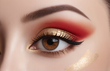 Obraz premium close up of eye with makeup