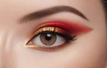 Obraz premium close up of eye with makeup