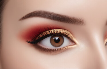 Obraz premium close up of eye with makeup