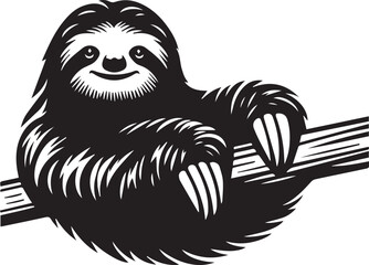 sloth vector  silhouette style 