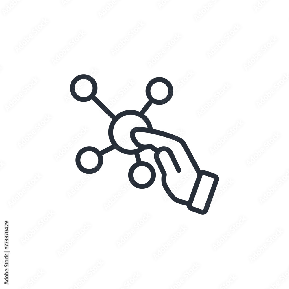 Poster interact icon. vector.editable stroke.linear style sign for use web design,logo.symbol illustration.