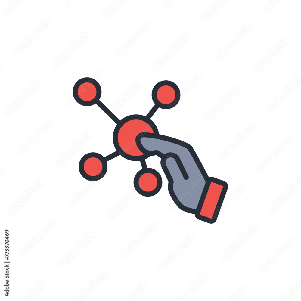 Poster interact icon. vector.editable stroke.linear style sign for use web design,logo.symbol illustration.