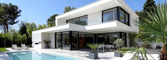 tiny, opulent, contemporary white villa