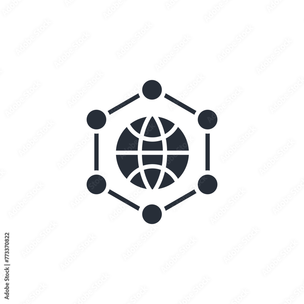 Poster interconnect icon. vector.editable stroke.linear style sign for use web design,logo.symbol illustrat