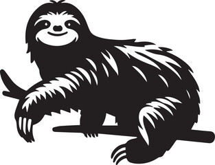  sloth vector  silhouette style 