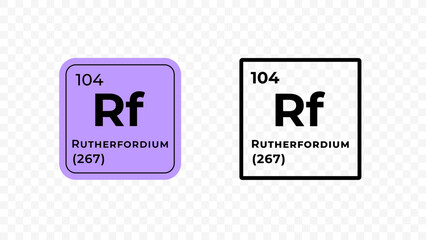 Rutherfordium, chemical element of the periodic table vector design