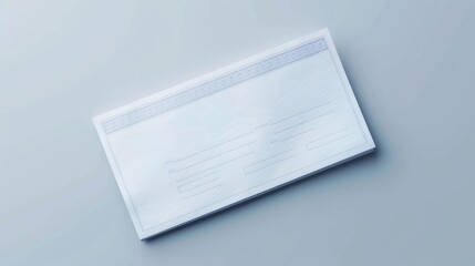 Blank template of the bank cheque. Checkbook check page with an empty fields to fill - Powered by Adobe