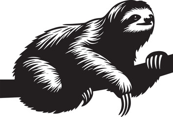 sloth vector  silhouette style 