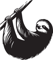 sloth vector  silhouette style 