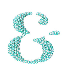 Symbol made of turquoise volleyballs