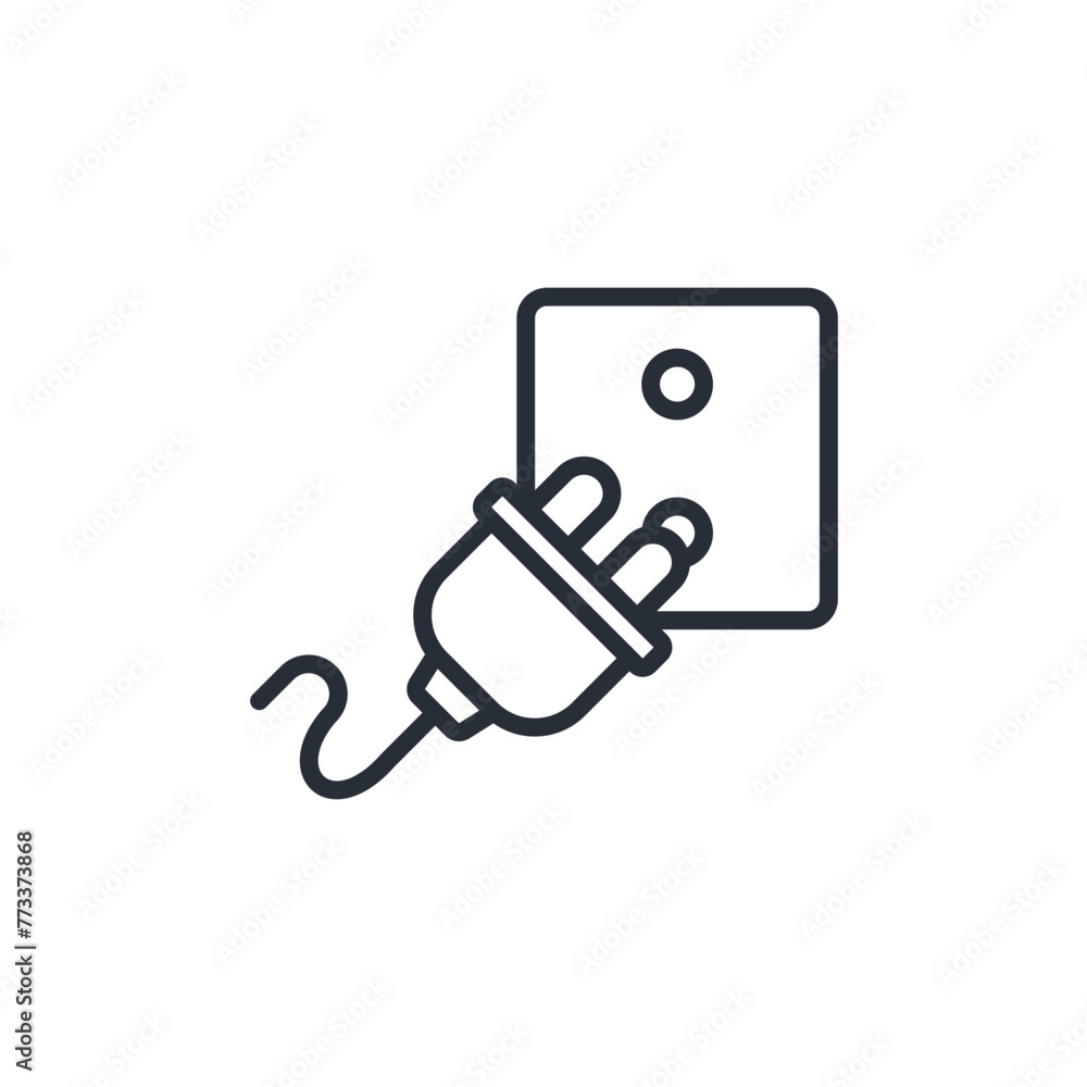 Poster plug in icon. vector.editable stroke.linear style sign for use web design,logo.symbol illustration.