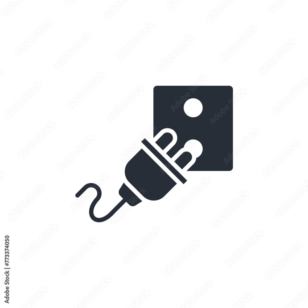 Poster plug in icon. vector.editable stroke.linear style sign for use web design,logo.symbol illustration.
