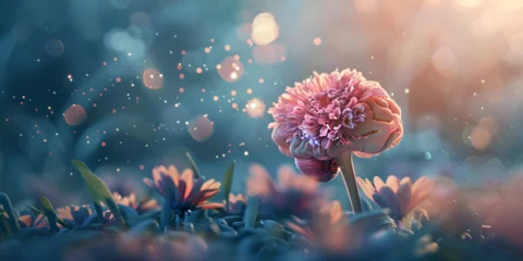 Fotobehang Colorful flowers illustration HD 8K wallpaper Stock Photographic Image © Muhammad