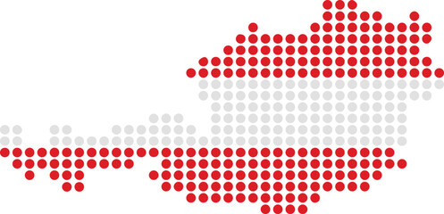 map of Austria pick-up at points flag country territory without background Europe yellow blue