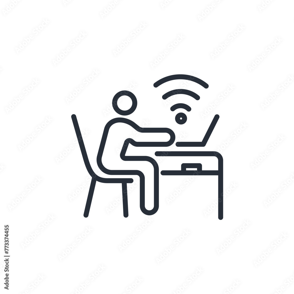 Poster wifi icon. vector.editable stroke.linear style sign for use web design,logo.symbol illustration.