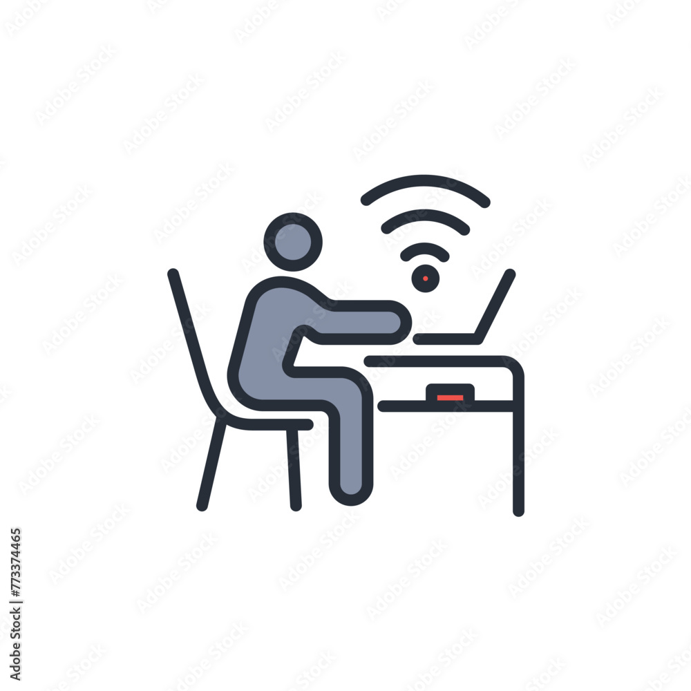 Poster wifi icon. vector.editable stroke.linear style sign for use web design,logo.symbol illustration.