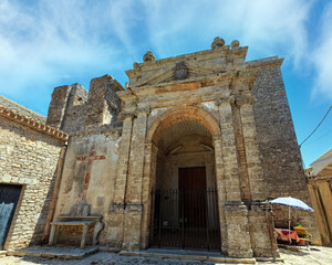 Old church Chiesa di San Cataldo in medieval Erice town, Trapani region, Sicily, Italy