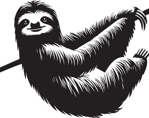  sloth vector  silhouette style 