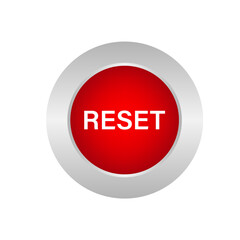 Reset Button. Vector Illustration Isolated on White Background. 