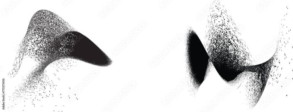 Poster distorted geometric shape . minimal art design . noise destroyed logo . trendy grainy shapes . graph