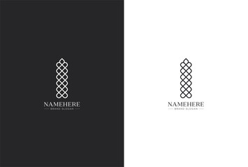 Candle symbol letter I logo design vector graphic branding element
