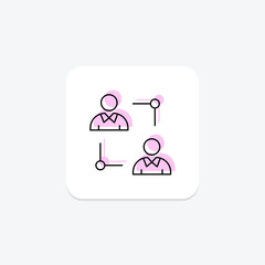 Partner Connection icon, connection, partner, collaboration, teamwork color shadow thinline icon, editable vector icon, pixel perfect, illustrator ai file