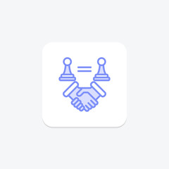 Strategic Alliance icon, alliance, strategic, collaboration, partnership duotone line icon, editable vector icon, pixel perfect, illustrator ai file