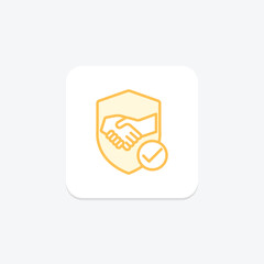 Trustworthy Partnership icon, trustworthy, partnership, collaboration, teamwork duotone line icon, editable vector icon, pixel perfect, illustrator ai file