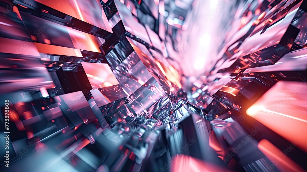 Leinwandbilder dynamic 3d geometric shapes in a futuristic design, a modern design featuring dynamic 3d geometric s