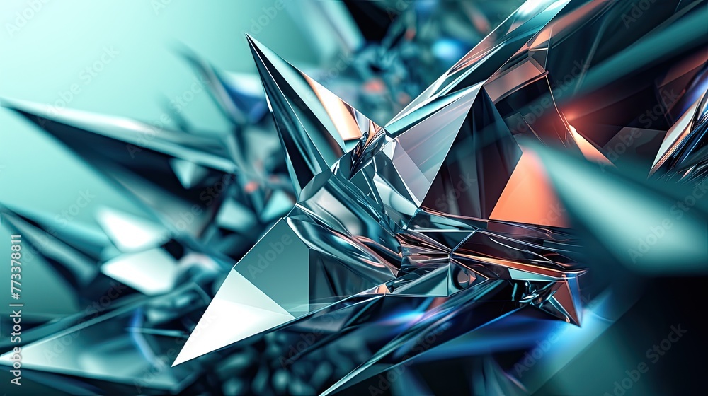 Leinwandbilder dynamic 3d geometric shapes in a futuristic design, a modern design featuring dynamic 3d geometric s