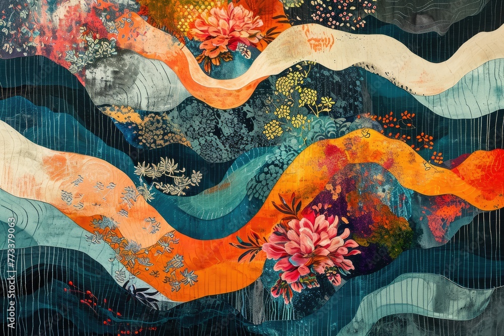 Leinwandbilder Dynamic abstract patterns creating visual interest, Engaging abstract patterns that dynamically capture visual interest.