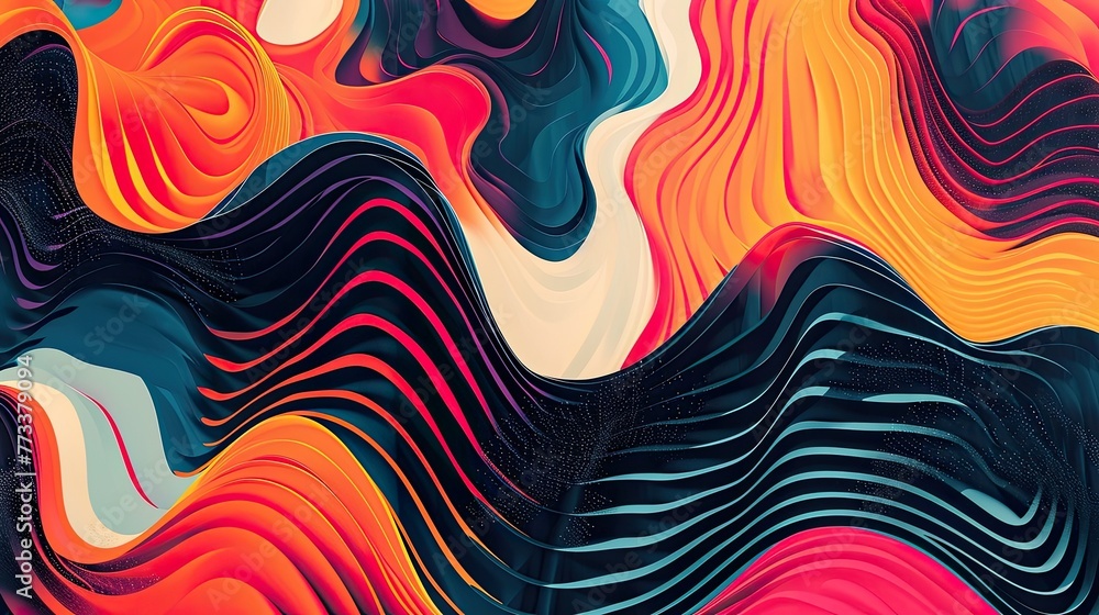 Leinwandbilder Dynamic abstract patterns creating visual interest, Engaging abstract patterns that dynamically capture visual interest.