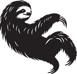  sloth vector  silhouette style 