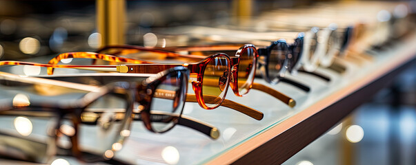 glasses in the shelves store