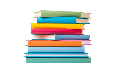 A stack of books towering in a precarious yet mesmerizing formation